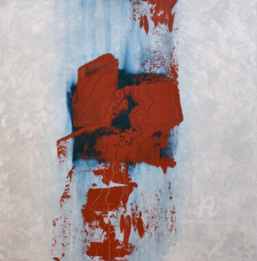 Pintura titulada "Red and Blue" por Jutta Jung, Obra de arte original, Acrílico