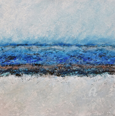 Malerei mit dem Titel "Blue Mood" von Jutta Jung, Original-Kunstwerk, Acryl Auf Keilrahmen aus Holz montiert