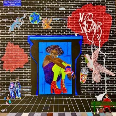 Картина под названием "The Liebknechtgasse…" - Jutta-Maria Offzarek, Подлинное произведение искусства, Цветные карандаши