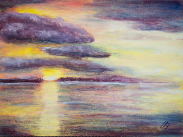 Peinture intitulée "Wolkenstimmung 2 *…" par Jutta Blühberger, Œuvre d'art originale, Pigments