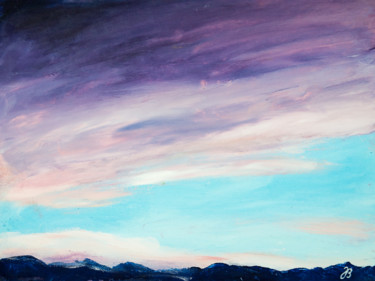 Malerei mit dem Titel "Rosa Wolkenstimmung…" von Jutta Blühberger, Original-Kunstwerk, Öl