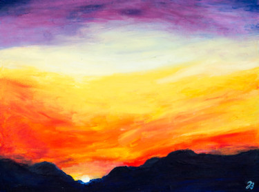 Pittura intitolato "Sonnenuntergang * S…" da Jutta Blühberger, Opera d'arte originale, Olio