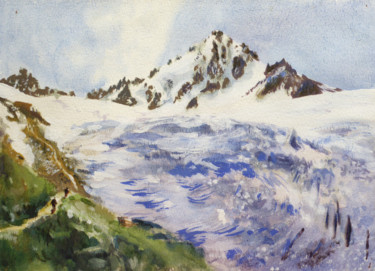 Peinture intitulée "Aiguille du Chardon…" par Philippe Juttens, Œuvre d'art originale, Gouache