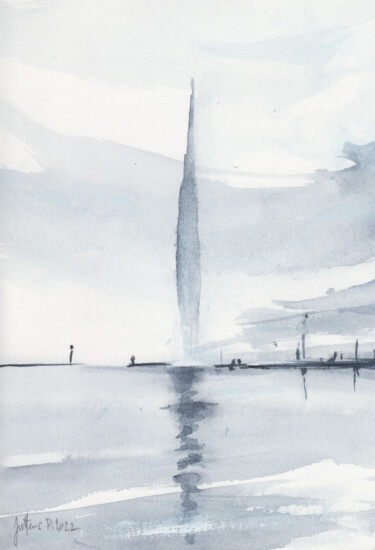 Peinture intitulée "Jet de brume" par Philippe Juttens, Œuvre d'art originale, Aquarelle