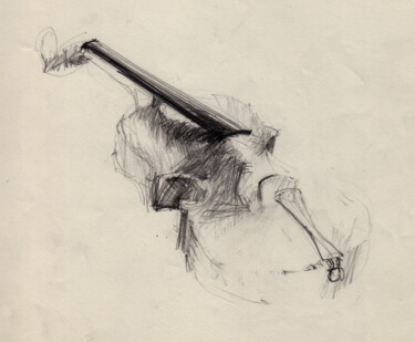 Dessin intitulée "Étude de violon n°4" par Philippe Juttens, Œuvre d'art originale, Crayon
