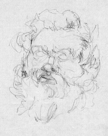 Disegno intitolato "Satyre" da Philippe Juttens, Opera d'arte originale, Matita