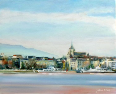 Peinture intitulée "Genève" par Philippe Juttens, Œuvre d'art originale, Huile