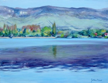 Painting titled "Lac de Divonne les…" by Philippe Juttens, Original Artwork, Oil