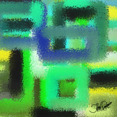 Digital Arts titled "Abstrato Quadrados…" by J.W. Sidonio, Original Artwork, Digital Painting