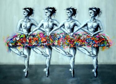 Malerei mit dem Titel "La dance de petits…" von Jy Rendo, Original-Kunstwerk, Acryl