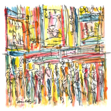 "Broadway - New York…" başlıklı Tablo K-Art tarafından, Orijinal sanat, Suluboya