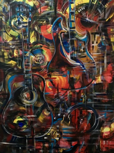 Painting titled "Music Calling Me" by Khrystyna Kozyuk, Original Artwork