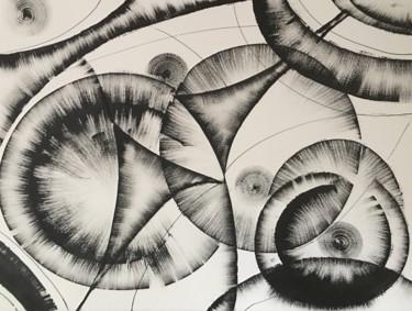 Drawing titled "Black and White Abs…" by Khrystyna Kozyuk, Original Artwork, Ink