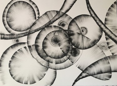 Drawing titled "Black and White Abs…" by Khrystyna Kozyuk, Original Artwork, Ink