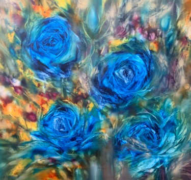 Painting titled "Persian roses" by Khrystyna Kozyuk, Original Artwork, Oil