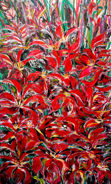 Peinture intitulée "Flowers of Rainfore…" par Khrystyna Kozyuk, Œuvre d'art originale