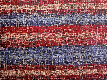 Painting titled "Flag Fantasy" by Khrystyna Kozyuk, Original Artwork, Acrylic