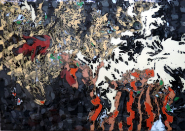 Painting titled "Microbern Abrasion" by Ken Overman, Original Artwork, 2D Digital Work