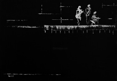 Картина под названием "Musicians - acrylic…" - K.Yastreb, Подлинное произведение искусства, Акрил Установлен на Деревянная р…