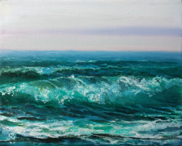 Pittura intitolato "Paysage marin origi…" da David Kabulashvili, Opera d'arte originale, Olio
