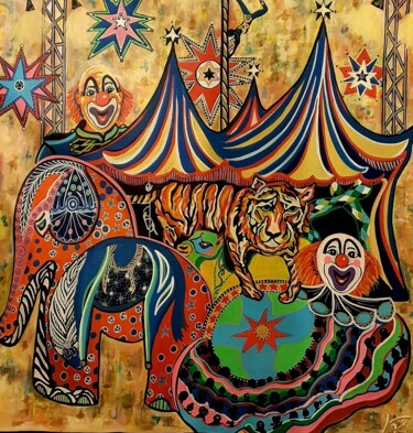Malerei mit dem Titel "Circus" von Kaël, Original-Kunstwerk