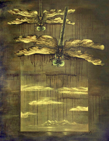 Schilderij getiteld "蜻蜓系列No.5丙烯画 绘画" door Kai Deng, Origineel Kunstwerk, Acryl