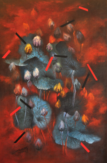绘画 标题为“荷系列-芒种-2号” 由凯 邓, 原创艺术品, 丙烯