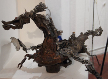 Sculpture intitulée "Ôphy la Dragonne" par Kalizae, Œuvre d'art originale, Aluminium