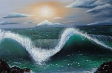 Schilderij getiteld "Morze" door Kamila Maja Doszczeczko, Origineel Kunstwerk, Acryl