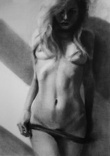 Drawing titled "Elena" by Kamila Ossowska, Original Artwork, Charcoal