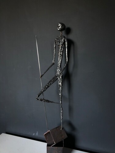 Sculpture titled "Warrior One" by Kamil Zaitz, Original Artwork, Stainless Steel