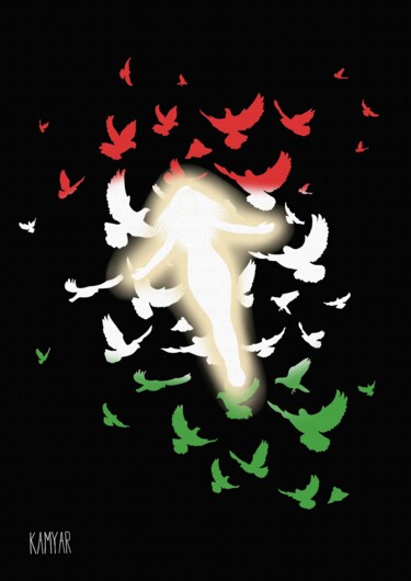 「For Freedom」というタイトルのデジタルアーツ Kamyar Tarikhiによって, オリジナルのアートワーク, デジタル絵画