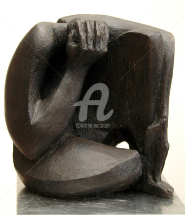 Sculpture intitulée "sombre pensée" par Kaol, Œuvre d'art originale, Céramique