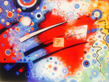 Peinture intitulée "Red heart" par Kaola Oty, Œuvre d'art originale, Acrylique