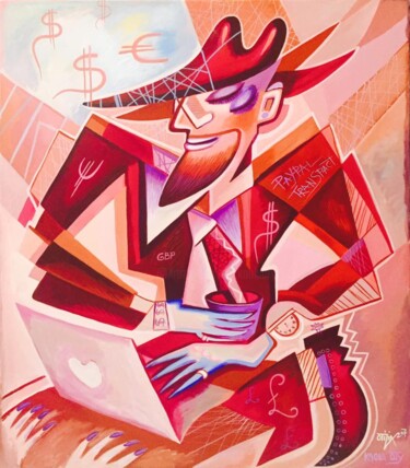 Ζωγραφική με τίτλο "business-man" από Kaola Oty, Αυθεντικά έργα τέχνης, Ακρυλικό