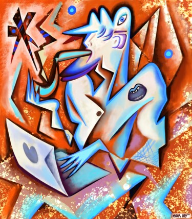 Digital Arts titled "ICE BUSINESS MAN" by Kaola Oty, Original Artwork, Digital Painting