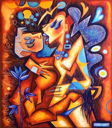 「“The Blue Rose “ (…」というタイトルの絵画 Kaola Otyによって, オリジナルのアートワーク, アクリル