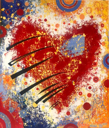 Schilderij getiteld "The Heart" door Kaola Oty, Origineel Kunstwerk, Acryl