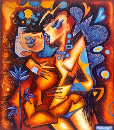 「The Blue Rose ( Lov…」というタイトルの絵画 Kaola Otyによって, オリジナルのアートワーク, アクリル