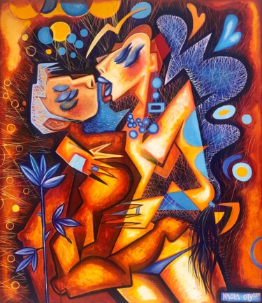 「The Blue Rose for T…」というタイトルの絵画 Kaola Otyによって, オリジナルのアートワーク, アクリル