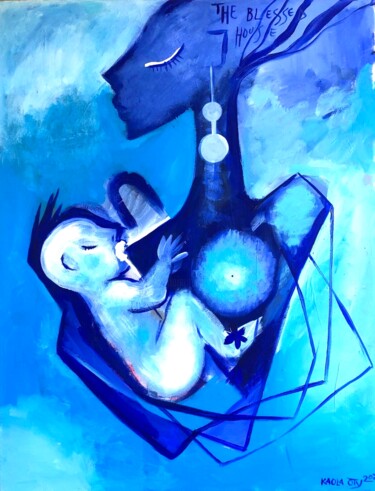 Pittura intitolato "Mother and son" da Kaola Oty, Opera d'arte originale, Acrilico