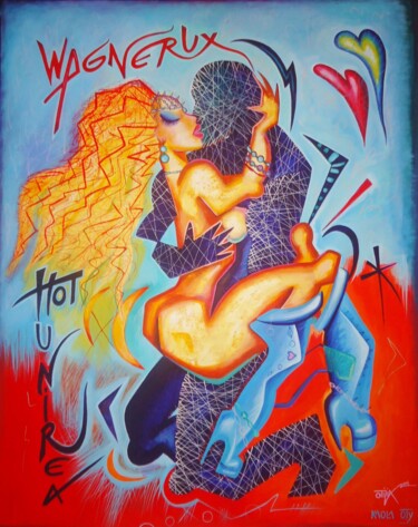 Картина под названием "Couple" - Kaola Oty, Подлинное произведение искусства, Акрил