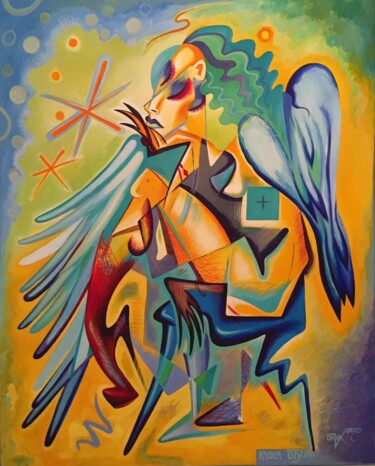 Painting titled "broken-wings" by Kaola Oty, Original Artwork