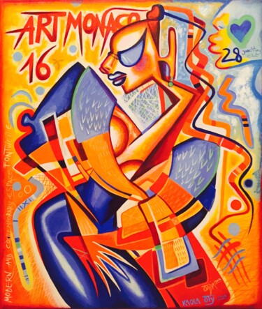 Schilderij getiteld "Kaola to Art Monaco" door Kaola Oty, Origineel Kunstwerk, Acryl