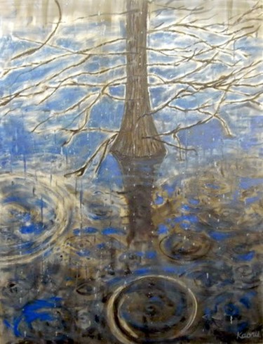 Peinture intitulée "Arbre dans l'eau" par Kaoru Tsuzawa, Œuvre d'art originale