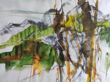 Peinture intitulée "Forêt" par Eliane Karakaya, Œuvre d'art originale, Aquarelle