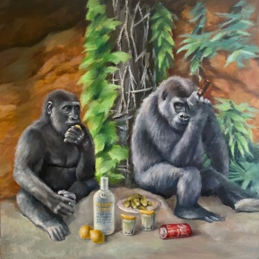 "Picnic in the jungle" başlıklı Tablo Karas Gleb tarafından, Orijinal sanat, Petrol
