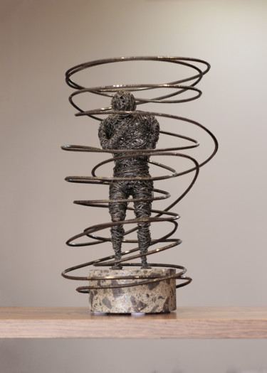 Sculpture intitulée "The men in the circ…" par Karen Axikyan, Œuvre d'art originale, Béton