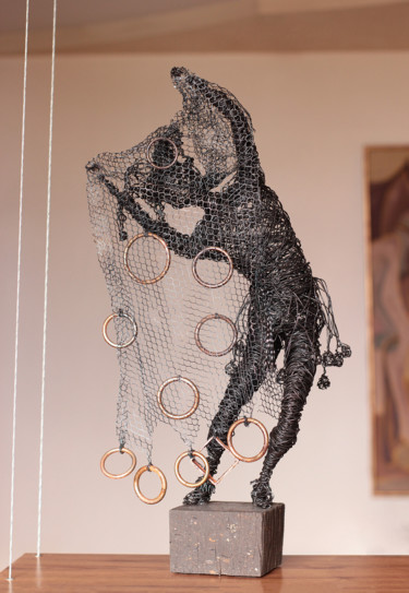 Sculpture titled "Circus 57x24x14 3.2…" by Karen Axikyan, Original Artwork, Metals