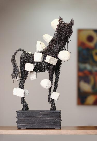 Sculpture titled "Horse with dots (47…" by Karen Axikyan, Original Artwork, Metals